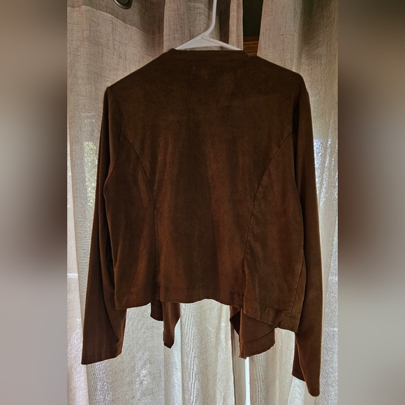 Faux Suede Torrid Flowy Cardigan - Picture 4 of 6